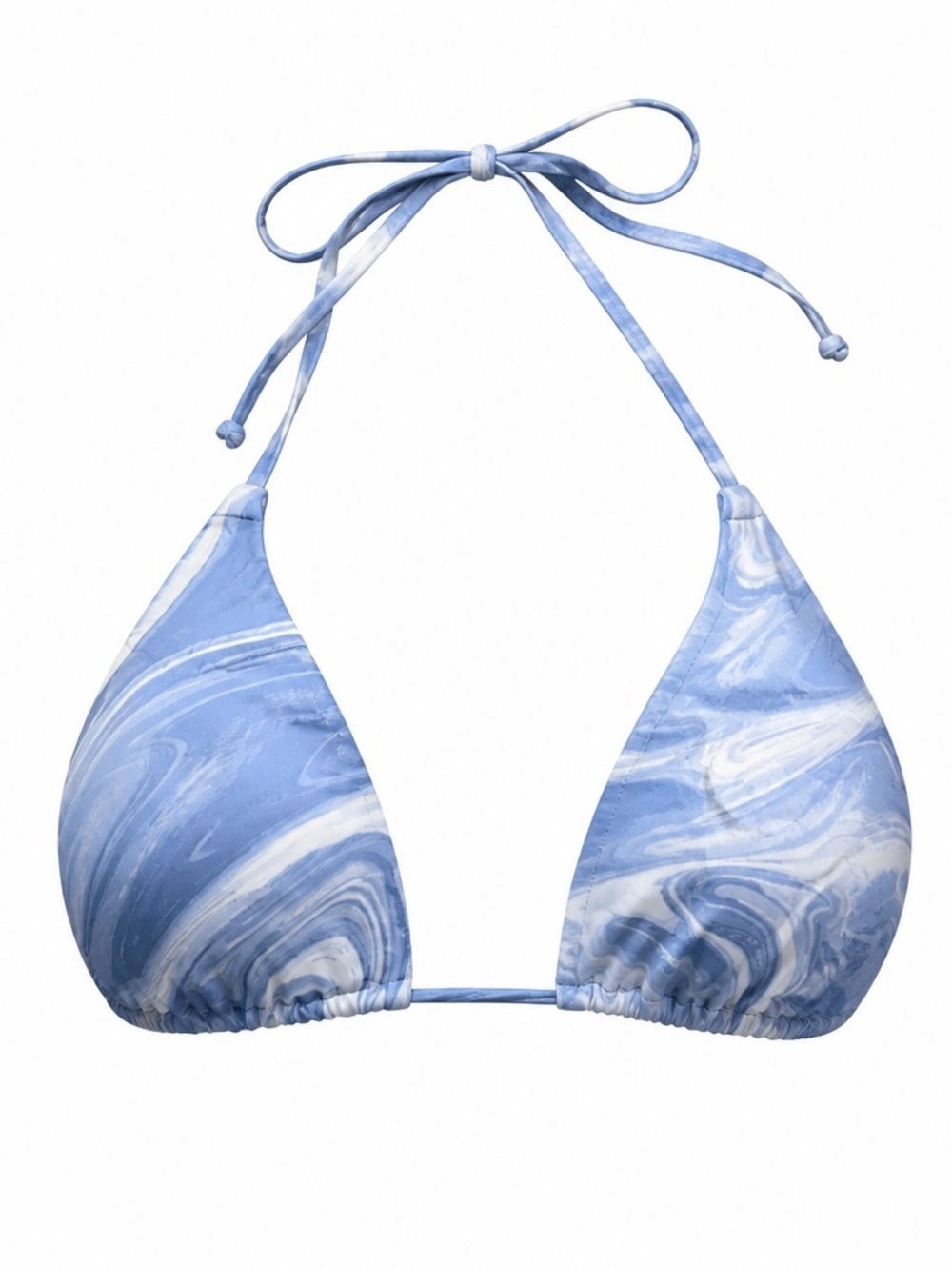 naked wardrobe Blue Marble Triangle Bikini Top